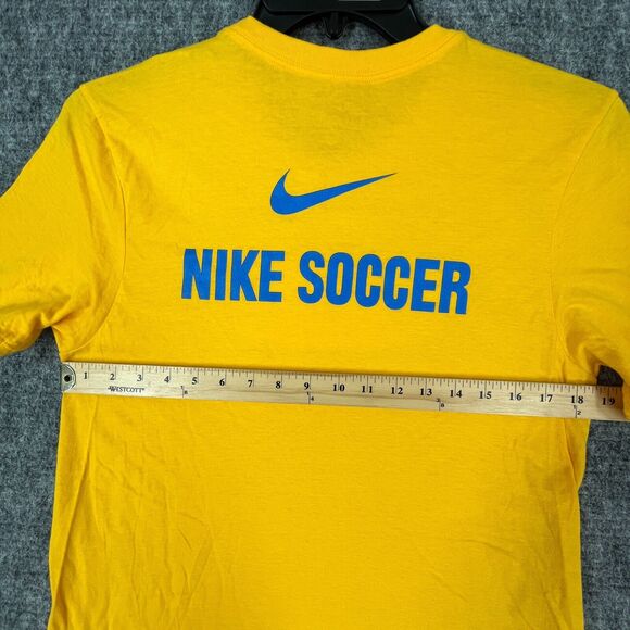 NIKE Shirt‎ Mens Small Soccer Ralph Lundy Basic Casual Short-sleeve Tee Yellow - Picture 6 of 9
